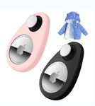 Airtag Holder for Kids Baby Toddler Hidden 2 Pack GPS Tracker Case, Anti-Removal Airtag Silicone Case with Safety Pins, Suitable for Children, Elderly, Pets, Backpack, Luggage(Black, Pink)