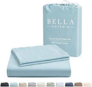 Bella Coterie Luxury Bamboo Viscose California King Size Duvet Cover Set | 100% Organically Grown | Corner Ties | Ultra Soft | Cooling | Two Pillow Shams | 106 x 94 | No Insert [Coastal Blue]
