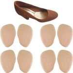 Chiroplax High Heel Cushion Inserts Pads (4 Pairs) Suede Ball of Foot Forefoot Metatarsal Anti Slip Shoe Insoles for Women (Beige, Normal Thickness)