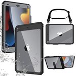 iPad 10.2 Case IP68 Waterproof iPad 9th/8th/7th Generation 360 Degree Case 2021/2020/2019 with Screen Protector, Stand & Neck Strap Shockproof Robust Full Body for Protective Case iPad 9 8 7 gen 10.2