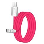 chubbycable Chubby 3.0 Fast Charging Cable Durable Soft Silicone USB C Cable 240W Extra Thick Phone Charger Cord Data Transfer Type C Cable, Rose Red, USB-A to Type-C, 16.4 FT