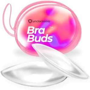 Unclockable Bra Buds - Implant-Grade Silicone Bra Inserts - Clear Gel Push-Up Pads - Affirming Design for Transgender, NB, Drag Queens, Crossdressing, Clear, One size