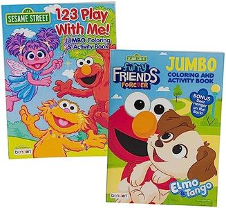 Sesame Street Coloring Activity Book Bundle - Elmo, Cookie Monster, Ernie - 2 Count - 80 Pages Each