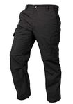 LAPG Core Cargo Lightweight Mens Work Pants, Black Cargo Pants for Men, Hiking Ripstop Cargo Pants - 36 X 30