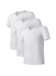 DAVID ARCHY Men's Micro Modal Undershirt Moisture-Wicking T-Shirts Stretch V-Neck Tees for Men, 3 Pack (M, White)