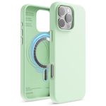 elago Magnetic Silicone Case Compatible with iPhone 16 Pro Max Case 6.9 Inch Compatible with All MagSafe Accessories - Built-in Magnets, Soft Grip Silicone, Shockproof [Soft Mint]