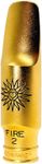 Theo Wanne Fire 2 Alto Saxophone Mouthpiece - 24 Carat Gold Plated - Long Step Baffle - Bright, Fiery and Contemporary Sound - Small Chamber Includes Reed Replacer Cap