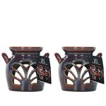 Hosley's Set of 2 Ceramic Oil Warmers - 4.25" High. Ideal for Spa and Aromatherapy, Suggested for Use with Hosley Brand Essential Oils and Fragrance Oils. O7