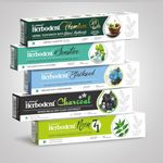 Herbodent® Premium | Herbodent® Sensitive | Herbodent® Blackseed | Herbodent® Charcoal | Herbodent® NEEM 7 in 1 Toothpaste- 1 of Each Variant in Big Size | Natural Organic Herbs, Healthy Teeth & Gums