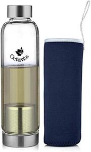 Octavius | Borosilicate Glass Bottle | Green Tea Bottle with Infuser - 520 Ml | Glass Infuser Water Bottle | Fruit Infuser Water Bottle | Tea Filter Strainer (520 ML)