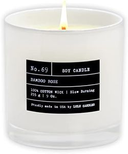 Lulu Candles | Bamboo Rose | Highly Scented Candles for Home - Soy Blend Jar Candle with 100% Cotton Wick - Slow Burning (9 Oz.)