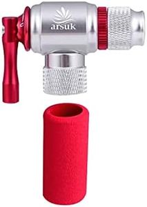 ARSUK Gonfiatore a CO2 con manicotto isolato, compatibile con valvola Presta e Schrader Quick & Easy – Pompa per pneumatici per bici da strada e mountain bike