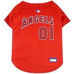 MLB Jersey for Dogs & Cats - Baseball Los Angeles Angels Pet Jersey, X-Small.