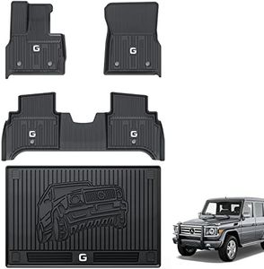 3W Floor Mats&Cargo Liner Fit for 2019-2024 Mercedes-Benz G Class/G500/G550/AMG G63 SUV TPE All Weather Custom Fit Floor Liner and Car Mat fo 1st & 2nd Row with Trunk Mat Full Set Car Mats, Black