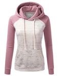 NINEXIS Basic Lightweight Pullover Hoodie Sweatshirt for Women - Pink - 1X