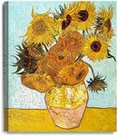 DECORARTS - Twelve Sunflowers, Vincent Van Gogh Art Reproduction. Giclee Canvas Prints Wall Art for Home Decor 24x20