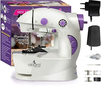 Akiara - Makes Life Easy Tailoring Mini Sewing Machine for Home Tailoring Use | Mini Silai Machine (White & Purple)