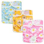 Eyein Reusable Dog Nappies Female - 3 Pack Period Heat Pants Adjustable, Leak Proof Pet Incontinence Nappy Super Absorbent, Doggie Knickers Diaper for Season, Medium