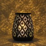 TRIROCKS Moroccan Battery Operated Lamp 23cm H Cordless Table Lamp Vintage Lantern with LED Edsion Style Bulb for Weddings Parties Events Indoors Outdoors