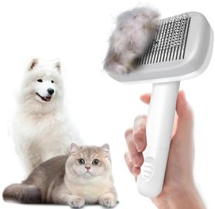 Cat brush with negative ions,Self Cleaning Slicker Brush for Dogs & Cats with Release Button,Cat Brush for Long or Short Haired Cats,Cat Brushes for Indoor Cats Shedding,Calming dogs and cats