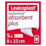 Leukomed - Sterile Wound Dressing - Breathable and Flexible First-aid Plasters Ideal for Postoperative Care - White - 8 cm x 10 cm - Box of 5