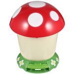 HEMOTON Mushroom Trash Can Kawaii Trash Bin with Lid Foot Pedal Cute Wastebasket Waste Paper Bucket for Boy Girl Nursery Room Decor 31x25cm