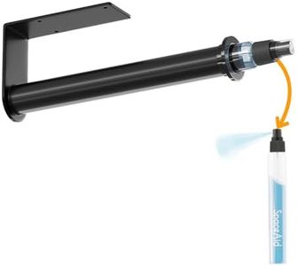 SpaceAid SprayNeat Paper Towel Holder with Spray Bottle, Under Cabinet Paper Towels Holders with Sprayer Inside Center, Hanging Wall Mount Papertowels Roller for Kitchen (Black Spray, Black)