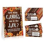 FaCraft Guess How Many Candies Are in the Jar 50PCS Fall Pumpkin Baby Shower Candies Guessing Game Cards for Thanksgiving Fall Halloween Bridal Shower Baby Shower Party Game Favor Supplies Decorations