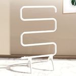 LANMOU Freestanding Heated Towel Rail for Bathroom 100W Portable Electric Towel Rack with 5 Heated Bars Clothes Warmer Rack Modern White Ladder Radiator
