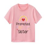 WoHaHa Big Sister Toddler Shirt Going to Be Big Sister Promoted to Big Sister T-Shirt Baby Girls Announcement Short Sleeve Tee(Pink Rainbow,3-4Years)