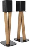 EXIMUS One Pair Fixed Height Universal Speaker Floor Stands - 600 Series - Walnut