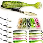 Fishing Lures for Bass, VMSIXVM Fishing Jig Head Swim Shad Lure, Soft Plastic Swimbaits with Paddle Tail, Trout Bass Sinking Baits Kit for Saltwater/Freshwater, Fishing Gear and Fishing Gifts