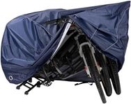 Navaris Bike Cover - Durable Water-Resistant Polyester - Cycle Covers for Outside and Inside Storage - Adjustable & Universal Outdoor Bicycle Rain Cover Accessories - Navy - XXL