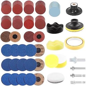 Glarks 120Pcs Sanding Discs Assortment Kit, 3 Inch Quick Change Discs 80-3000 Grit Roll Lock Grinding Discs Surface Conditioning Discs with 1/4 inch Holder for Die Grinder Surface Rust Removal