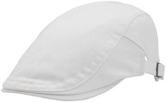 KeepSa Solid Flat Cap Mens - Cotton Newsboy Berets - Casual Cabbie Duckbill Caps