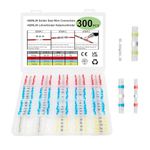 300PCS Solder Seal Wire Connectors, Heat Shrink Wire Connectors, Waterproof Solder Seal Heat Shrink Wires Terminal Connector Kit, Automotive Butt Splice Connector