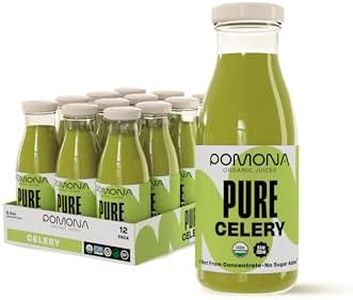 Pomona Organic Juices Pure Celery Juice, 8.4 Ounce Bottle (Pack of 12), Cold Pressed Organic Juice, Non-GMO, No Sugar Added, Not from Concentrate, Gluten Free, Kosher Certified, Preservative Free