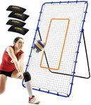 Orealla Volleyball Rebounder Net, 5 Angles Adjustable Volleyball Training Equipment Bounce Back Net with Sturdy Sandbags & Metal Stakes, Also for Lacrosse, Baseball, Soccer Practicing - 7x4 Ft