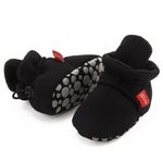 Meckior Infant Baby Boys Girls Cotton Booties Winter Fleece Warm Cozy Socks Soft Bottom Newborn Toddle First Walkers Crib Shoes with Grippers