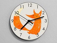 Fox Watercolor Wall Clock - Kids Nursery Room, Teens Room, Baby Room - Wall Clock