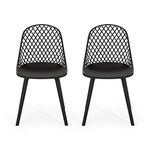 Christopher Knight Home 312476 Delora Outdoor Dining Chair (Set of 2), Black