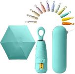 Mini Sun Travel Umbrella Ring handle Coating Layer Fabric Blocking/anti UPF 50 UV Protection 99.9% Compact Folding Purse Umbrella/Lightweight Small Portable Backpack/Rain Sun/Men Women Kids