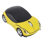 Optical Car-shape Mouse 2.4G Wireless Mouse Optical Mouse 1600DPI for Mac/ME/Windows PC/Tablet Gaming Office(Yellow)