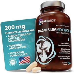 Magnesium Glycinate - 100% Pure Albion TRAACS Bisglycinate Chelate Supplement - 200 mg - 120 Vegetarian Capsules