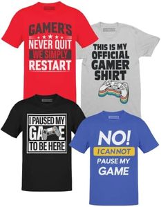BROOKLYN VERTICAL 4-Pack Boys Short Sleeve Crew Neck T-Shirt with Chest Print | Soft Cotton Sizes 6-20(Pack G,XL)