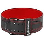 Quick Release Weightlifting Belt PRO - 7mm Fast Lever Lifting Belt - 4-inch Wide Suede Leather Back Support - For Powerlifting, Weight Training, Gym and Fitness (Black/Red, Large)