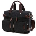 CROCOD Convertible Laptop Backpack 17.3 Inch Messenger Bag for Men/Women, Black, 17.3 Inch