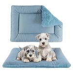 Vetasac Dog Bed Mat, Dog Crate Pad Reversible,Soft Kennel Pad, Washable Dog Crate Mat (Cool and Warm),Pet Sleeping Mattress for Small Medium Dogs XB009 (24''x18'',Blue)