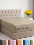 Extra Deep Pocket Fitted Sheet - Single Fitted Sheet Only - Extra Deep Pockets Queen Size Sheets - Fits 18 in to 24 in Mattress - Extra Deep Queen Fitted Sheet - Deep Pockets That Actually Fits