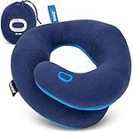 BCOZZY 8-12 Y/O Kids Travel Pillow for Car & Airplane, Soft Kids Neck Pillow for Traveling in Car Seat, Provides Double Support for Toddlers Head & Chin in Road Trips, Washable, Medium Size, Navy